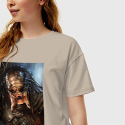 Футболка оверсайз женская Predator movie, цвет: миндальный — фото 2