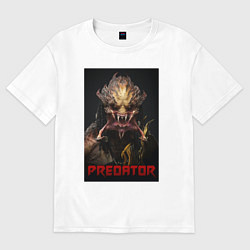 Футболка оверсайз женская Хищник - рык, цвет: белый