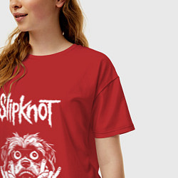 Футболка оверсайз женская Slipknot rock dog, цвет: красный — фото 2