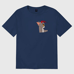 Футболка оверсайз женская Том демон кот, цвет: тёмно-синий