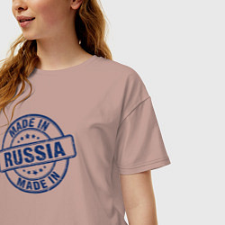 Футболка оверсайз женская Сделан в России, цвет: пыльно-розовый — фото 2
