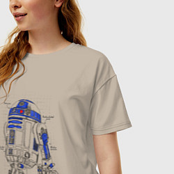 Футболка оверсайз женская R2-D2, цвет: миндальный — фото 2