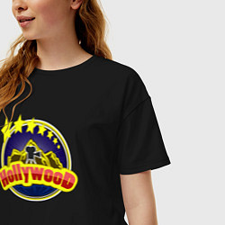 Футболка оверсайз женская Кино Голливуда, цвет: черный — фото 2