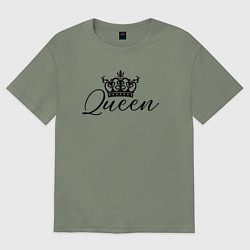 Футболка оверсайз женская Королева с короной - для пары, цвет: авокадо