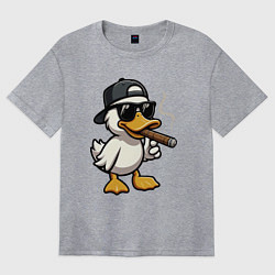 Футболка оверсайз женская Smoking duck, цвет: меланж