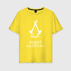 Футболка оверсайз женская Assassins creed - shadows white, цвет: желтый