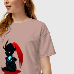 Футболка оверсайз женская Igris - solo leveling, цвет: пыльно-розовый — фото 2