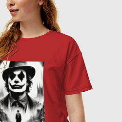 Футболка оверсайз женская Movie Joker - folie a deux meme, цвет: красный — фото 2