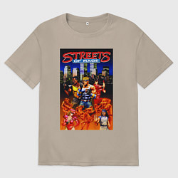 Футболка оверсайз женская Streets of rage - bare knuckle, цвет: миндальный