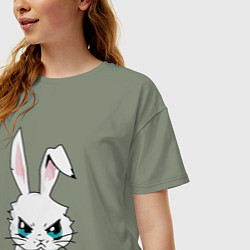 Футболка оверсайз женская Кролик злится, цвет: авокадо — фото 2