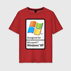Футболка оверсайз женская Предназначен для xp, цвет: красный