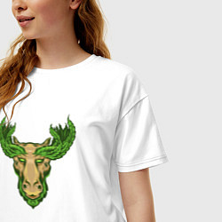 Футболка оверсайз женская Nature deer, цвет: белый — фото 2