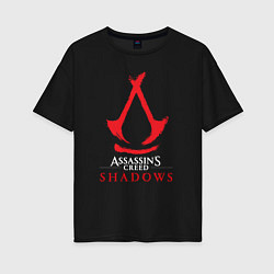 Футболка оверсайз женская Assassins Creed Shadows - badge, цвет: черный