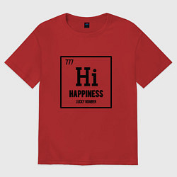 Футболка оверсайз женская Элемент счастье, цвет: красный