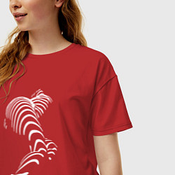Футболка оверсайз женская Оп-арт ню, цвет: красный — фото 2