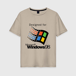 Футболка оверсайз женская Предназначен для windows 98, цвет: миндальный