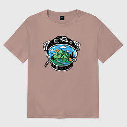 Футболка оверсайз женская Space camp, цвет: пыльно-розовый