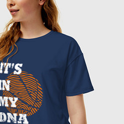 Футболка оверсайз женская Баскетбольный ДНК, цвет: тёмно-синий — фото 2