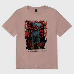 Футболка оверсайз женская Хагги Вагги из Poppy Playtime, цвет: пыльно-розовый