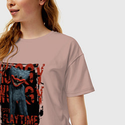 Футболка оверсайз женская Хагги Вагги из Poppy Playtime, цвет: пыльно-розовый — фото 2