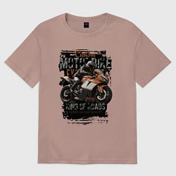 Женская футболка оверсайз Спортивный мотоцикл кастом байк