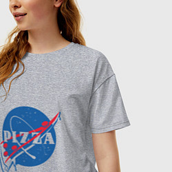 Футболка оверсайз женская Пицца, цвет: меланж — фото 2