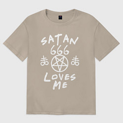 Женская футболка оверсайз Satan 666 loves me