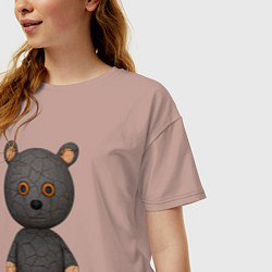 Футболка оверсайз женская Плюшевый медведь игрушка, цвет: пыльно-розовый — фото 2