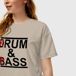 Футболка оверсайз женская Drum and bass color, цвет: миндальный — фото 2