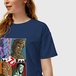 Футболка оверсайз женская The real ghostbusters, цвет: тёмно-синий — фото 2