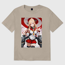 Футболка оверсайз женская Марин Китагава косплей Azur Lane, цвет: миндальный