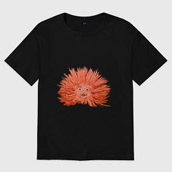 Женская футболка оверсайз Сartoon monster fluffy orange