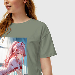 Футболка оверсайз женская Медсестричка позаботится о тебе, цвет: авокадо — фото 2