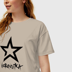 Футболка оверсайз женская Veronika - star, цвет: миндальный — фото 2