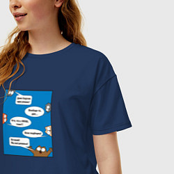 Футболка оверсайз женская Коты-олимпиадники, цвет: тёмно-синий — фото 2