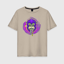 Футболка оверсайз женская Purple monkey, цвет: миндальный