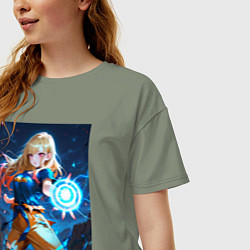 Футболка оверсайз женская Марин Китагава косплей Dragon Ball, цвет: авокадо — фото 2