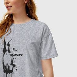 Футболка оверсайз женская Banksy bunny, цвет: меланж — фото 2