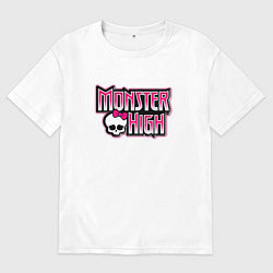 Футболка оверсайз женская Monster High надпись, цвет: белый