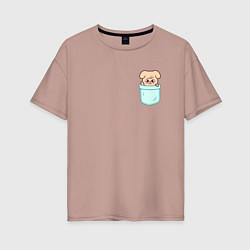Женская футболка оверсайз PuppyM in pocket