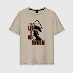 Футболка оверсайз женская Shark threshold, цвет: миндальный