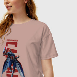 Футболка оверсайз женская Капитан Америка: Новый мир, цвет: пыльно-розовый — фото 2