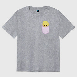 Футболка оверсайз женская BbokAri in pocket, цвет: меланж