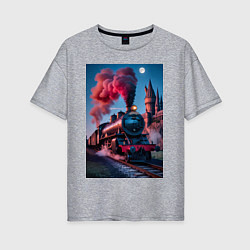 Футболка оверсайз женская Хогвартс-Экспресс, цвет: меланж