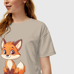 Футболка оверсайз женская Хитрый лисёнок, цвет: миндальный — фото 2