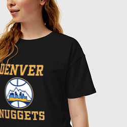 Футболка оверсайз женская Денвер Наггетс, цвет: черный — фото 2