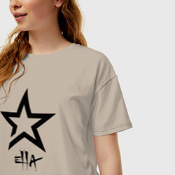 Футболка оверсайз женская Элла - звезда, цвет: миндальный — фото 2