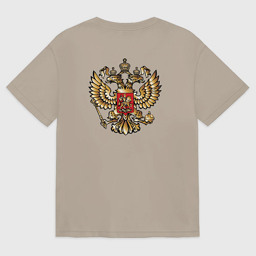 Женская футболка оверсайз Герб: слава россии / Миндальный – фото 2