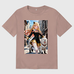 Футболка оверсайз женская Марин Китагава косплей Ани Форджер, цвет: пыльно-розовый