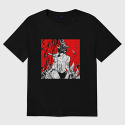 Женская футболка оверсайз Человек-бензопила Денджи демон